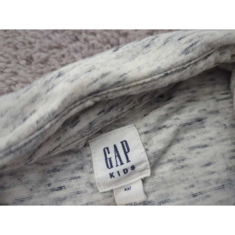 GAP Kids Polo Shirt Youth Boys XXL Gray Space Dye Short Sleeve Surfer Graphic‎